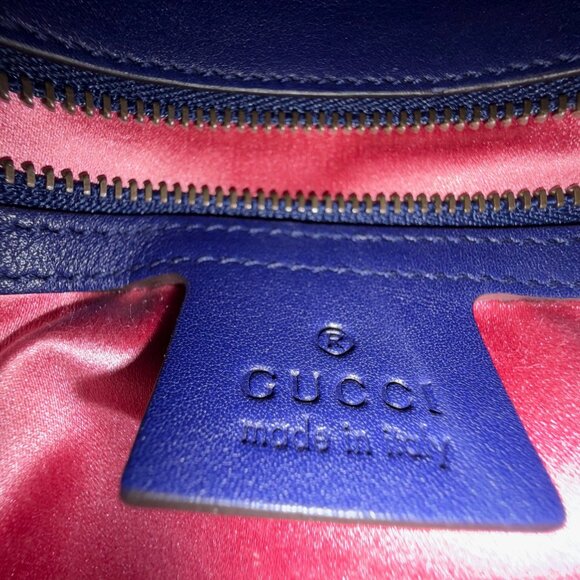 Gucci Velvet Matelasse Medium GG Marmont Shoulder Bag (Cobalt Blue) - Picture 6 of 8